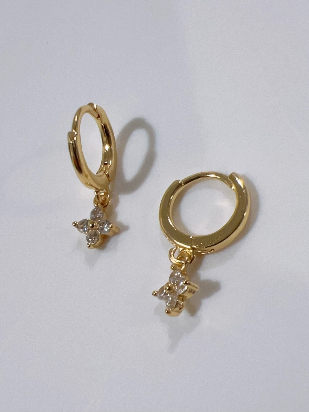 Dainty Stainless steel Earrings with CZ stones